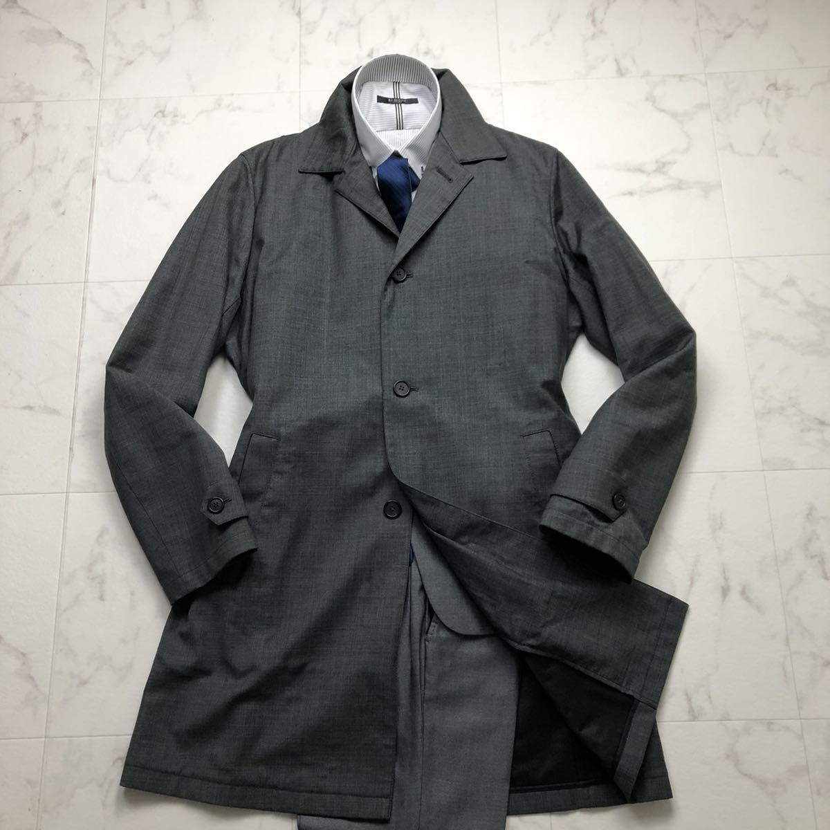 至高の逸品☆プラダ【PRADA】ステンカラーコート メンズ L