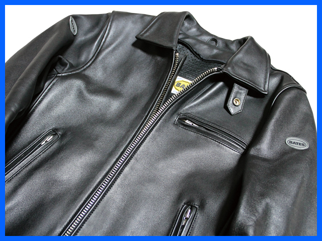 ★ BATES CALIFORNIA 【ほぼ新品】肉厚レザー シングルライダース (黒 Ｓ) インナーベスト＆パッド付属 Bates Leather Vintage 期間限定 BAJ-US4TT Style