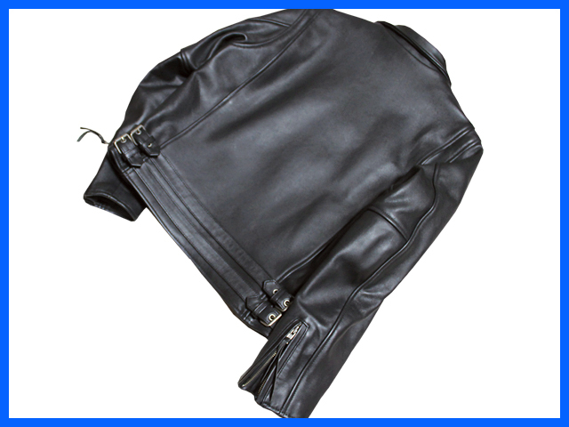 ★ BATES CALIFORNIA 【ほぼ新品】肉厚レザー シングルライダース (黒 Ｓ) インナーベスト＆パッド付属 Bates Leather Vintage 期間限定 BAJ-US4TT Style