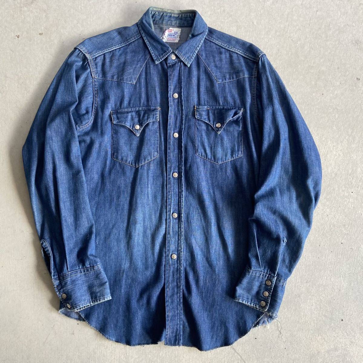 希少】50's Levi's SHORT HORN デニム ウエスタンシャツ ビンテージ