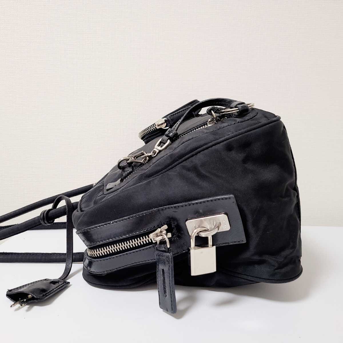 PRADA プラダ ナイロン レザー トート ハンド バッグ ミニボストン 