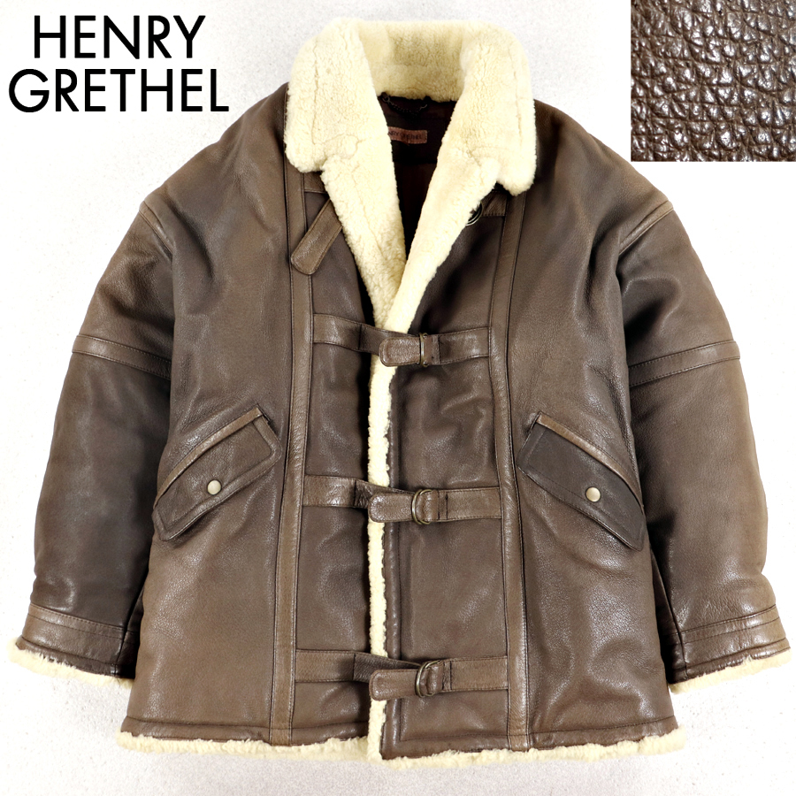 珍品貴重！美品 HENRY GRETHEL ヘンリーグレセル 猪革 ベッカラレザー 