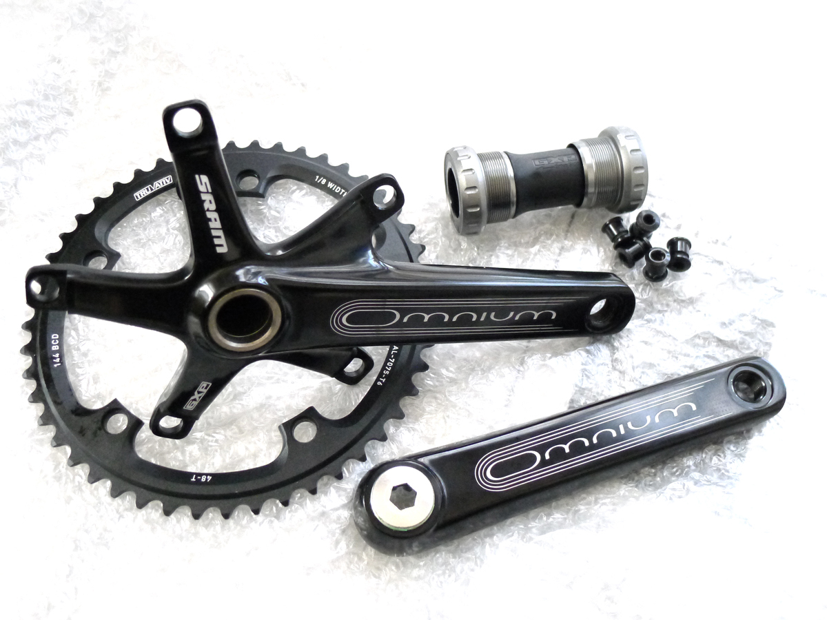 SRAM GXP クランク＆BB 165mm シングル、ピスト用 SRAM OMNIUM
