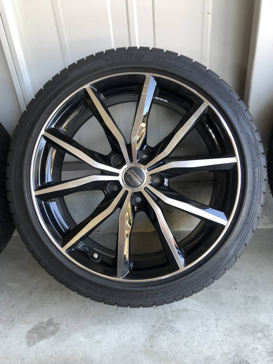 ☆ユーロスパイダー＊18inch☆ファイヤーストーン＊ワイドオーバル＊225-40-R18 92W＊4本☆バリ山☆直取り大歓迎