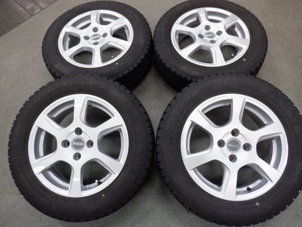 S 送料無料 19年製 専用ホイール MAK VINCI 15 4H100 6J+40 グッドイヤー アイスナビ 185/65R15 ルノー ルーテシア スマート フォーフォー