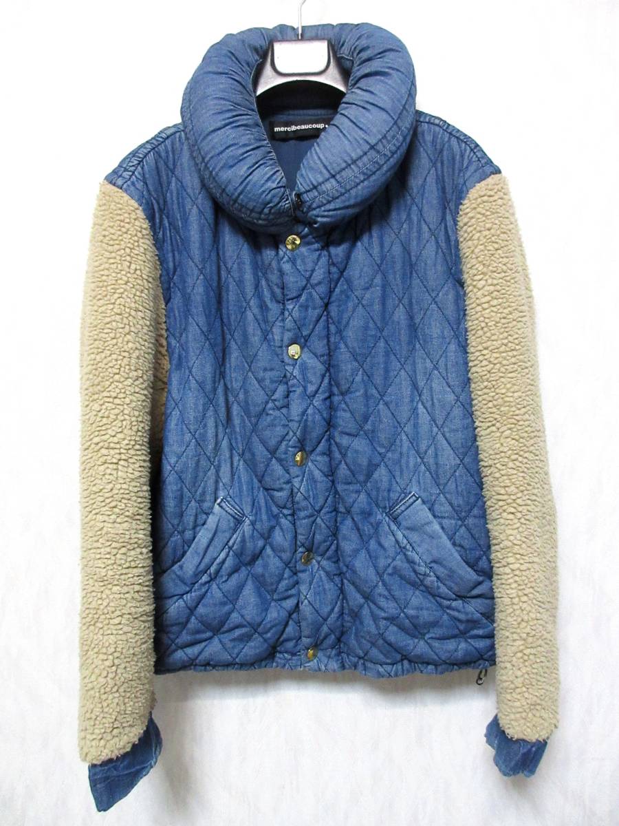 メルシーボークー mercibeaucoup， 袖ボア キルティング ジャケット 3 亥731