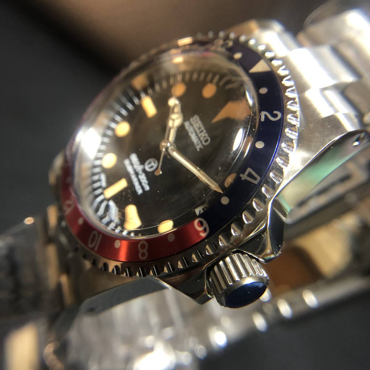 SEIKO MOD セイコー NH35 GMTタイプ ペプシアルミベゼル ビンテージ