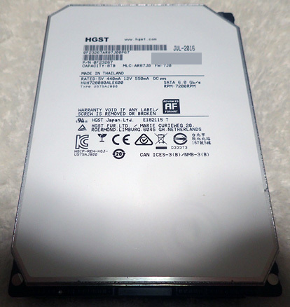 日立(Hitachi) 内蔵型3.5インチ 8TB SATA HDD Ultrastar He8 HUH728080ALE600