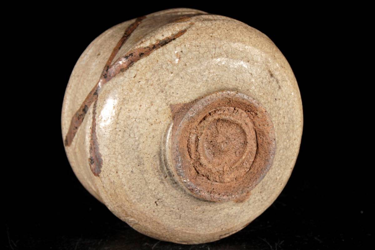 ◇錵◇ 時代 古唐津 古掘絵唐津茶碗 14cm 箱付 茶道具 唐津茶碗 [N130