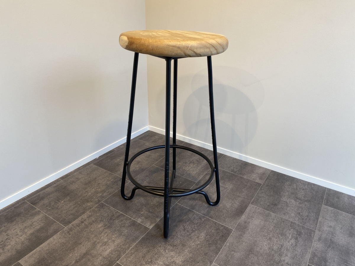 ④東谷 スツール TTF-905B カウンターチェア ナチュラル×黒 ハイ