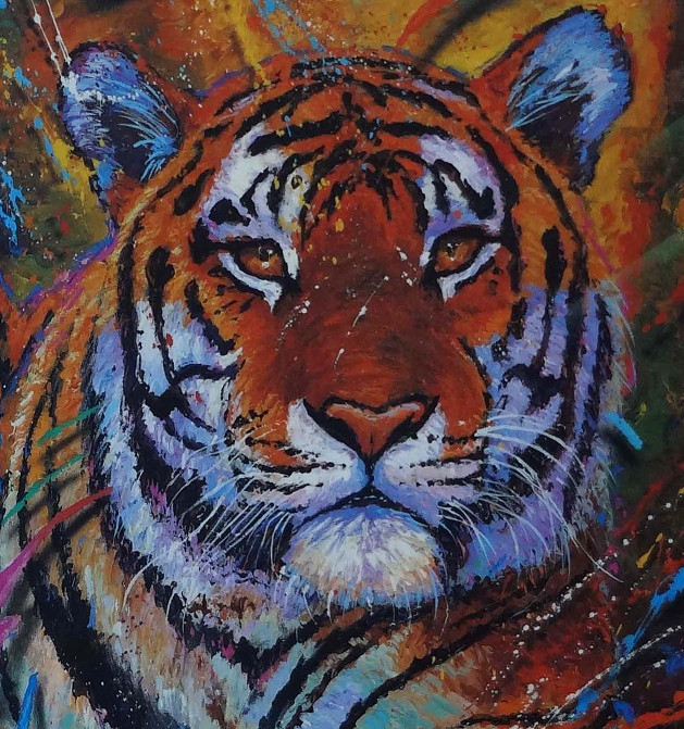 高級感あふれる！クリスチャン・ラッセン＜Tiger・とら＞ 額装