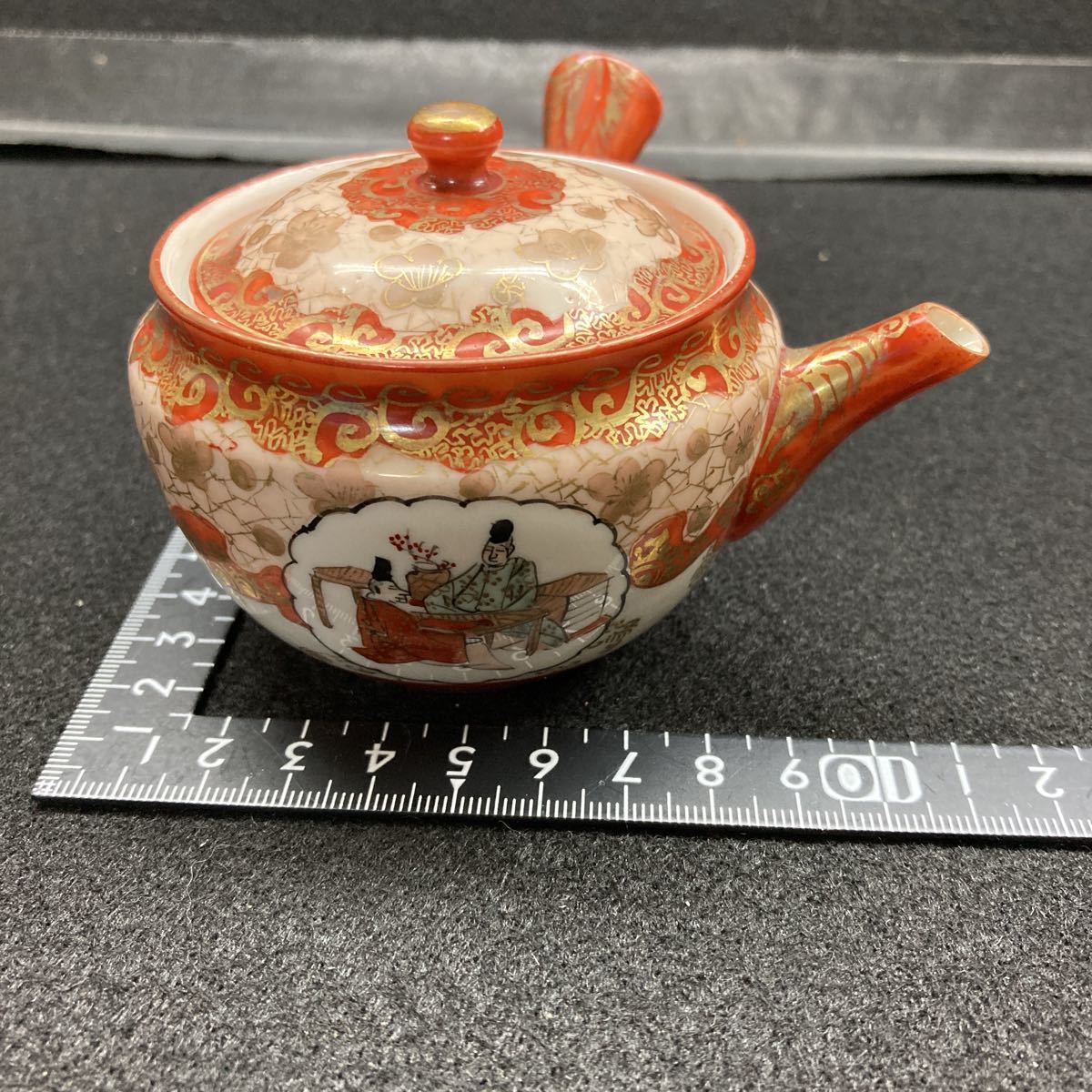 九谷焼　極密画　赤絵　急須　アンティーク 九谷焼 急須 赤絵 極密画 アンティーク PAY マーケット アンティークの