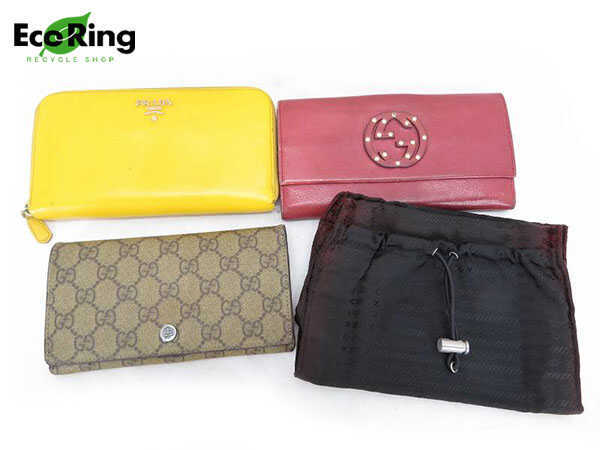 1円 グッチ プラダ 長財布 ポーチ セット BY047 グッチ GUCCI PRADA 0 