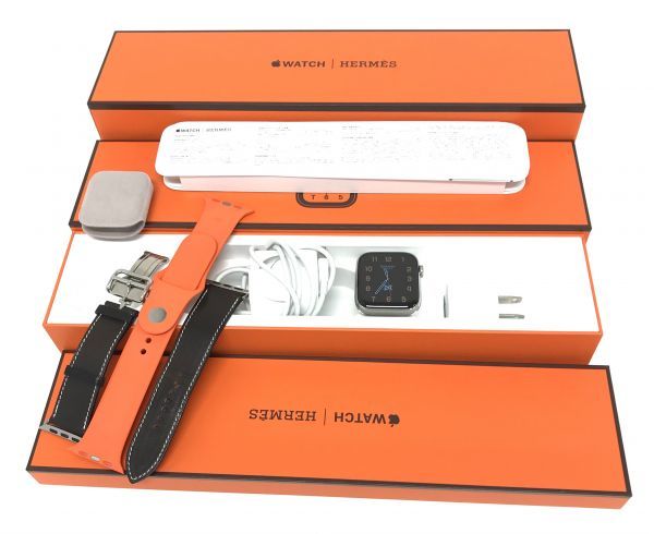 θ【ABランク/BT容量90%】Apple Watch HERMES Series 4 GPS+Cellularモデル 44mm シルバーステン/レザーベルト MU752J/A 箱 S90993719990
