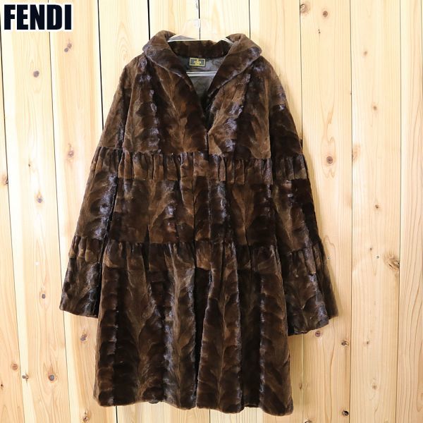 PT04705] フェンディ 毛皮コート ミンク ブラウン系 FENDI