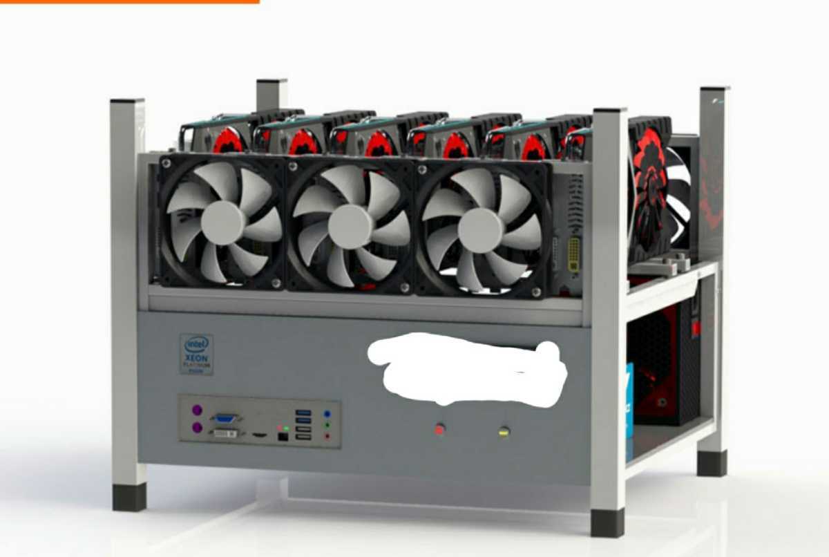 組立済】マイニングフレーム 6GPU 6ファン 起動スイッチ付き