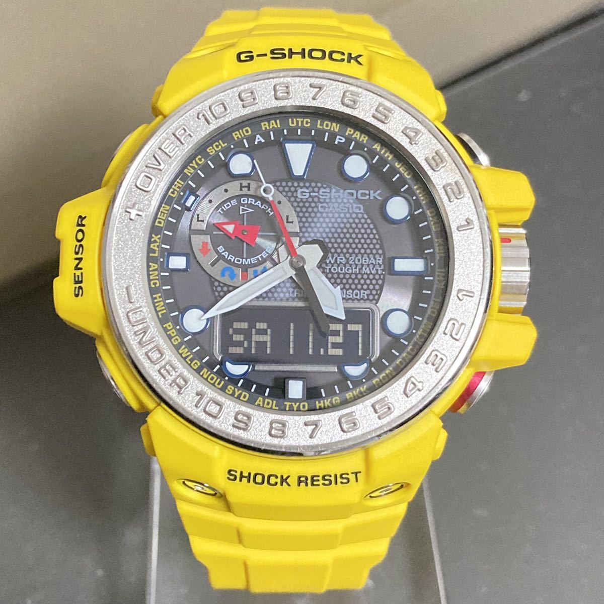 極美品G-SHOCK GWN-1000-9AJF GULFMASTERガルフマスター アナデジ タフ 