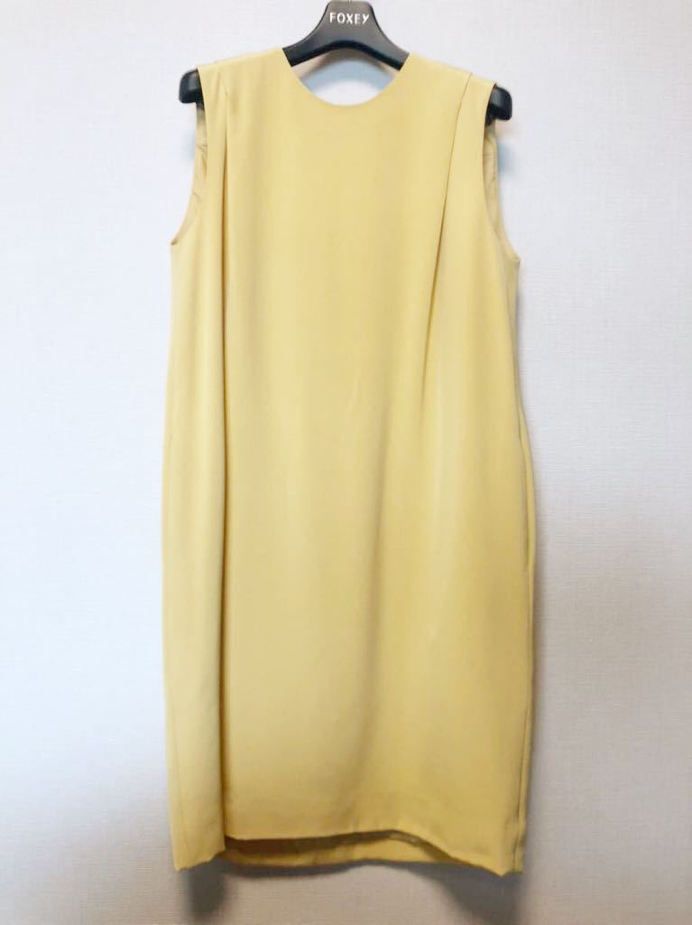 FOXEY フォクシー ワンピース 38 シルク イエロー ドレス ノースリーブ  