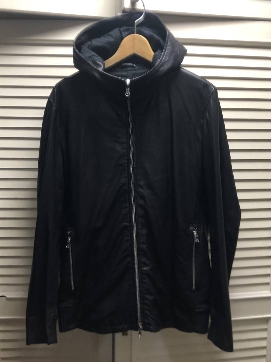 美品！20AW ESTNATION フーデッドレザーライダース Size L 