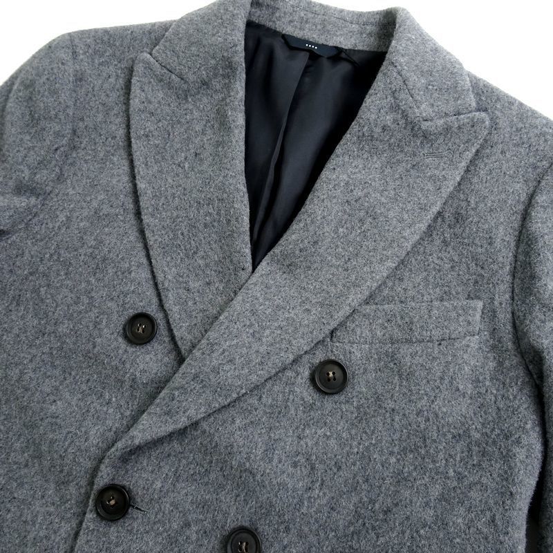 HEVO イーヴォ 定価10.5万 伊製 高級ウール混メルトン ダブルブレスト  