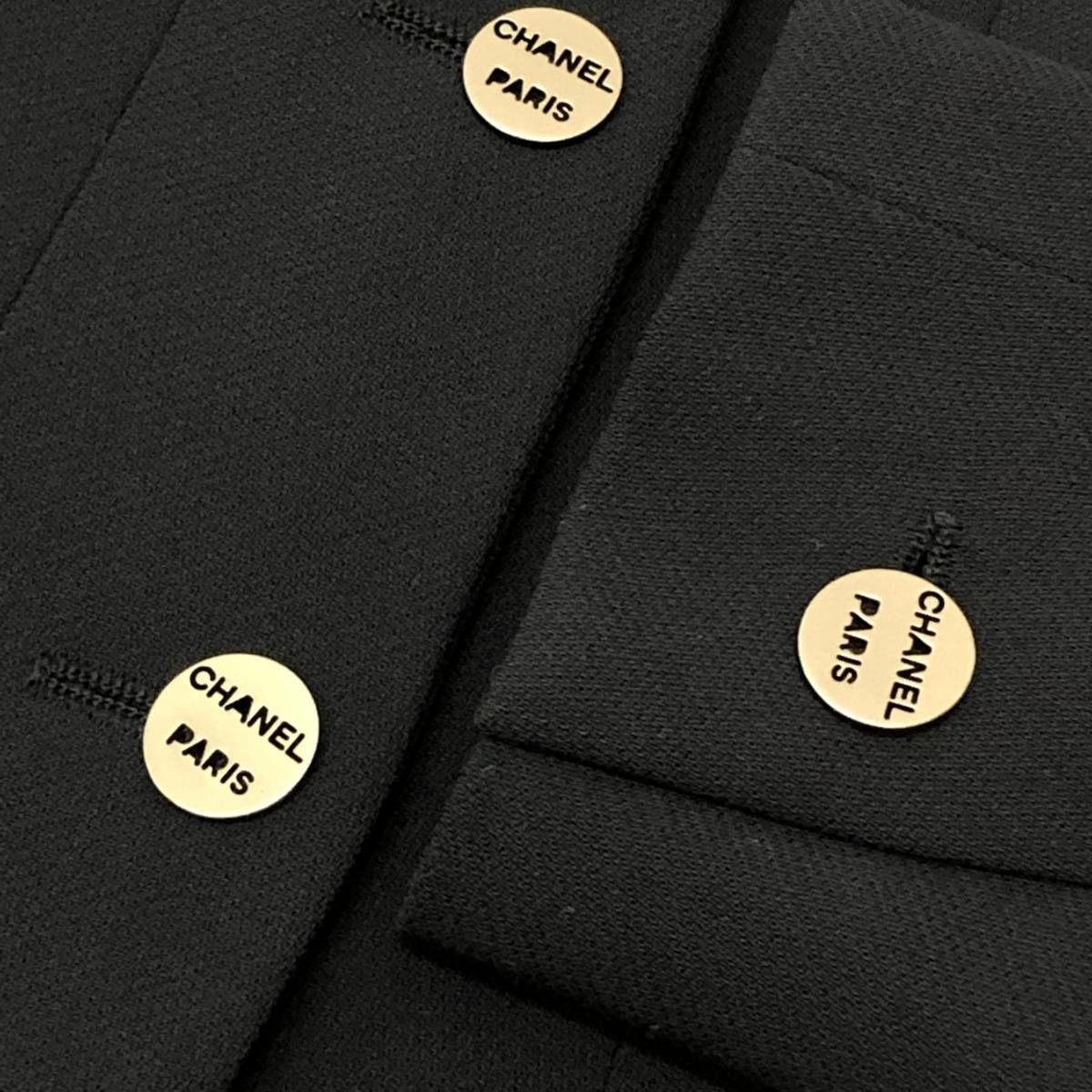 CHANEL シャネル ショート テーラードジャケット ネイビー ウール 00C 