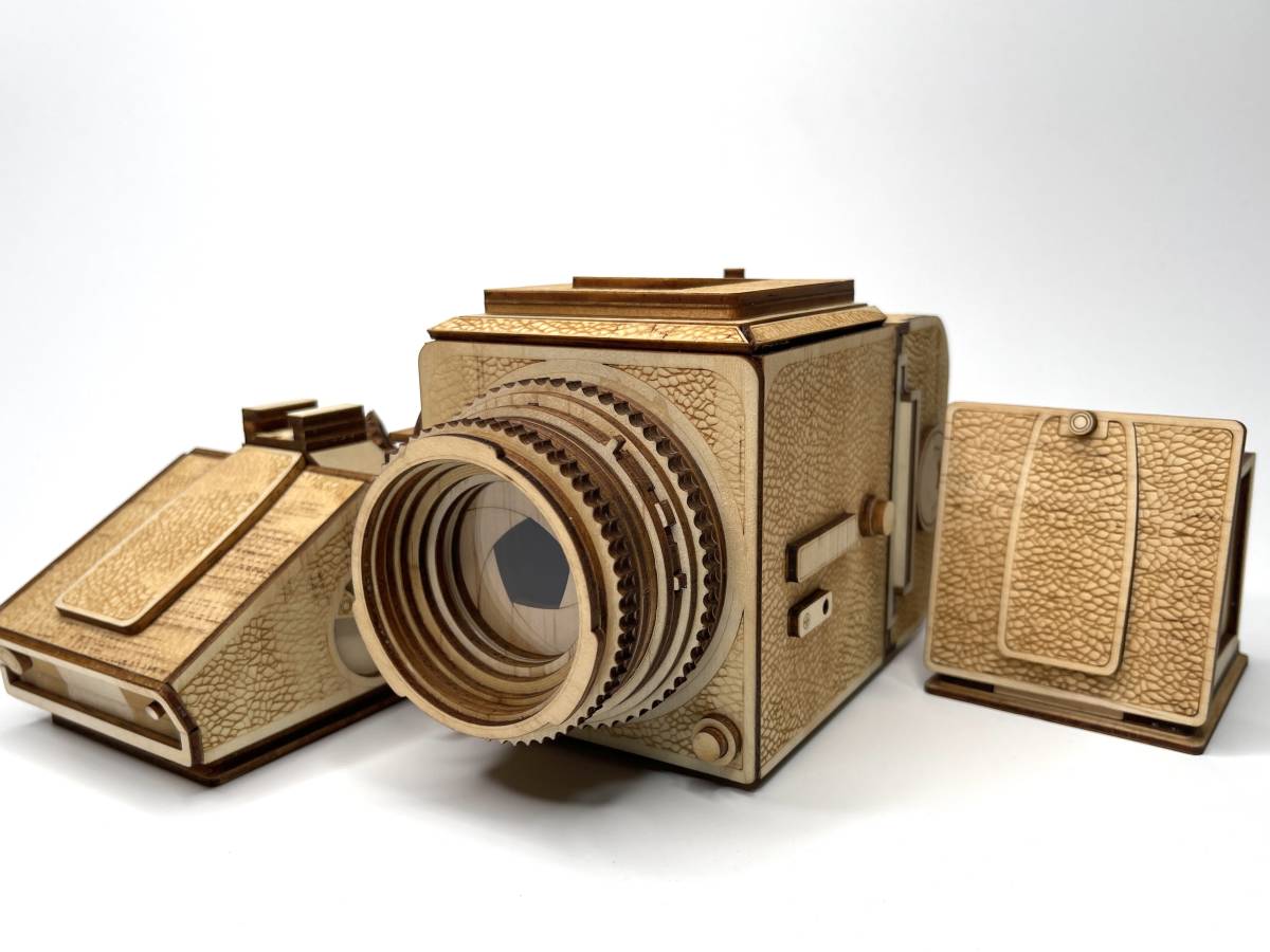 Hasselblad ハッセルブラッド風 中判フィルムカメラ 木工模型 ハンドメイド ウッド模型 Hasselblad 中判フィルムカメラ カメラ PME5 希少 800T