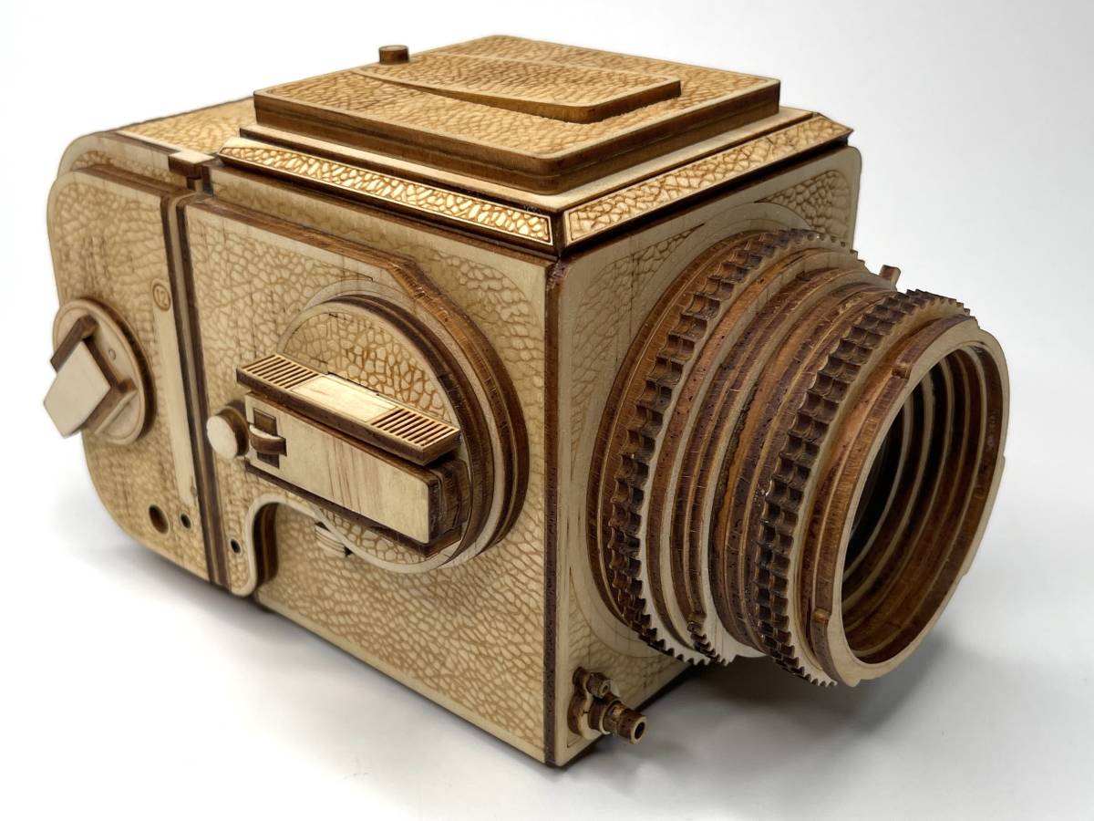 Hasselblad ハッセルブラッド風 中判フィルムカメラ 木工模型 ハンドメイド ウッド模型 Hasselblad 中判フィルムカメラ カメラ PME5 希少 800T