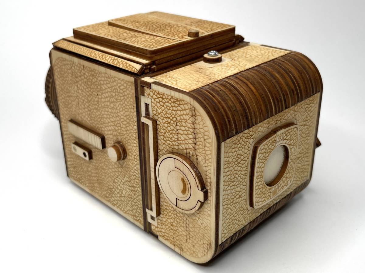 Hasselblad ハッセルブラッド風 中判フィルムカメラ 木工模型 ハンドメイド ウッド模型 Hasselblad 中判フィルムカメラ カメラ PME5 希少 800T