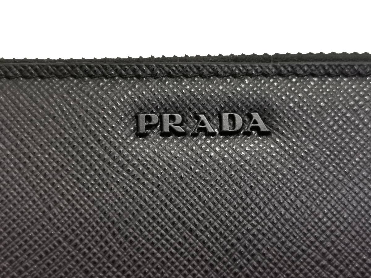新品 PRADA プラダ 長財布 ウォレット バイカラー 黒 金 サフィアーノ 