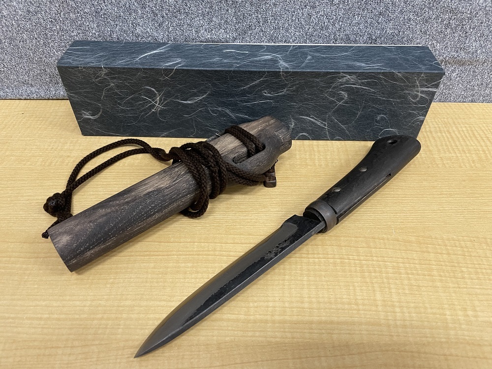 佐治武士 剣鉈 和式ナイフ シースナイフ 木製鞘付 全長約 42.5