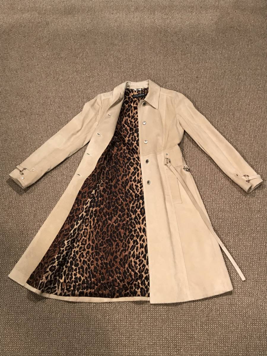 正規品，本物保証 DOLCE&GABBANA ドルチェ＆ガッバーナ D&G 本革 スエード コート レオパード 豹柄 M(コート)｜売買されたオークション情報、yahooの商品情報をアーカイブ公開 - オークファン 女性用