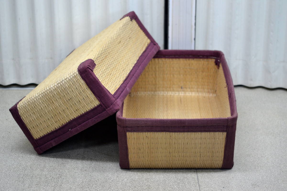 F 古道具 柳行李② 2ヶセット やなぎこうり 葛籠 つづらかご 道具入れ 収納箱 民芸品 昭和 レトロ アンティーク コレクション(木工、竹 ...