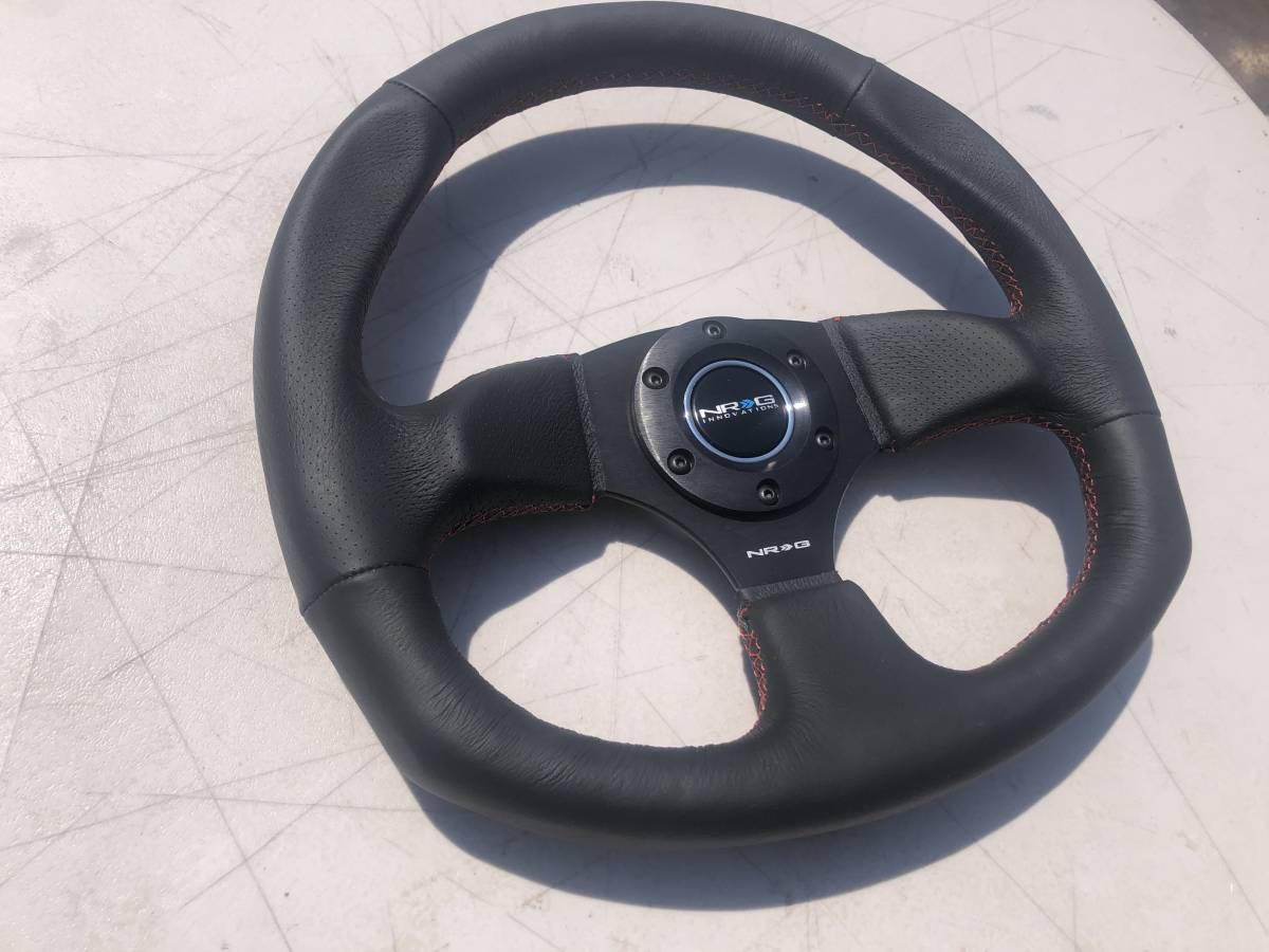 NRG 340mm フラットボトム レザー USDM JDM ミニトラック ドリフト US仕様 RST009R-RS 正規輸入品 即納