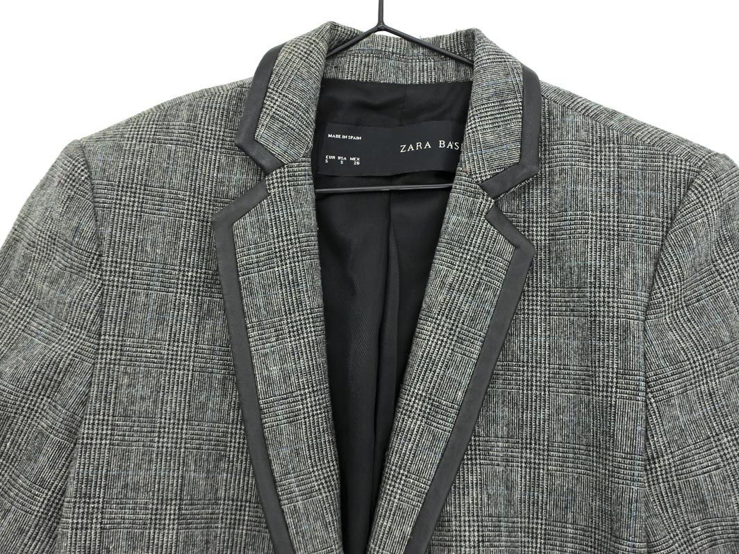 ZARA basic ザラ ベーシック ウール混 グレンチェック テーラード 