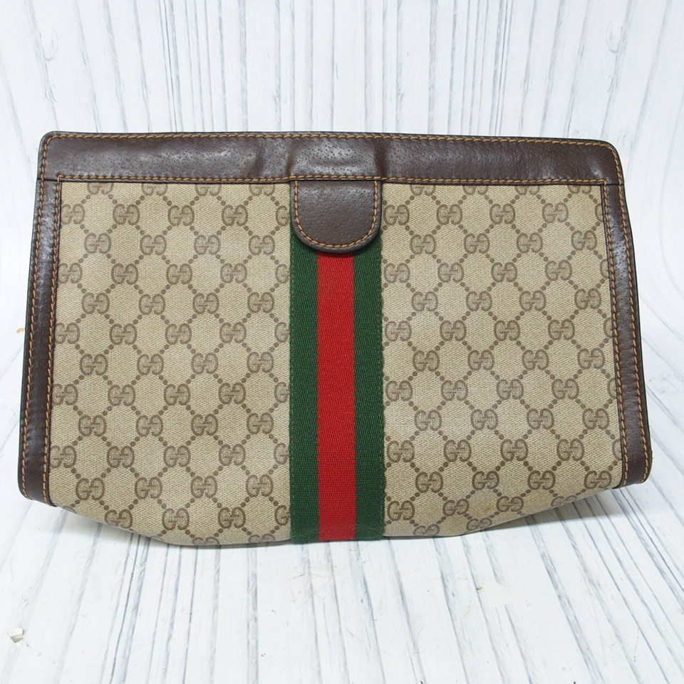 【美品】GUCCI シェリーライン　セカンドバック クラッチ　イタリア製 オールドグッチ クラッチバッグ シェリーライン イタリア製 GUCCI