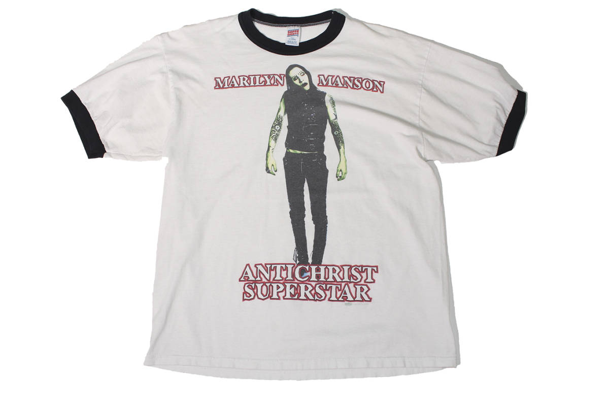 超激得，新品 VINTAGE 90&rsquo;S MARILYN MANSON ANTICHRIST SUPERSTAR TEE SIZE XL(Tシャツ)｜売買されたオークション情報、yahooの商品情報をアーカイブ公開 - オークファン Tシャツ