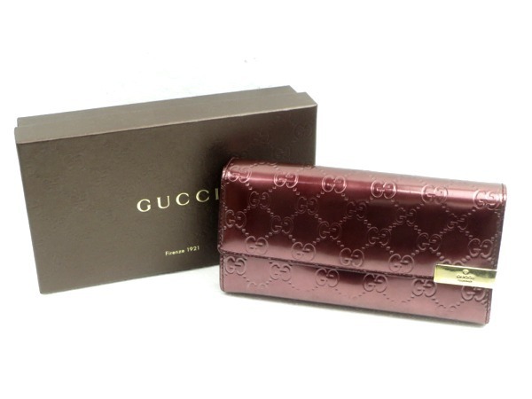 ♪GUCCI グッチ 二つ折り長財布 メタリック グッチシマ 291099 箱 