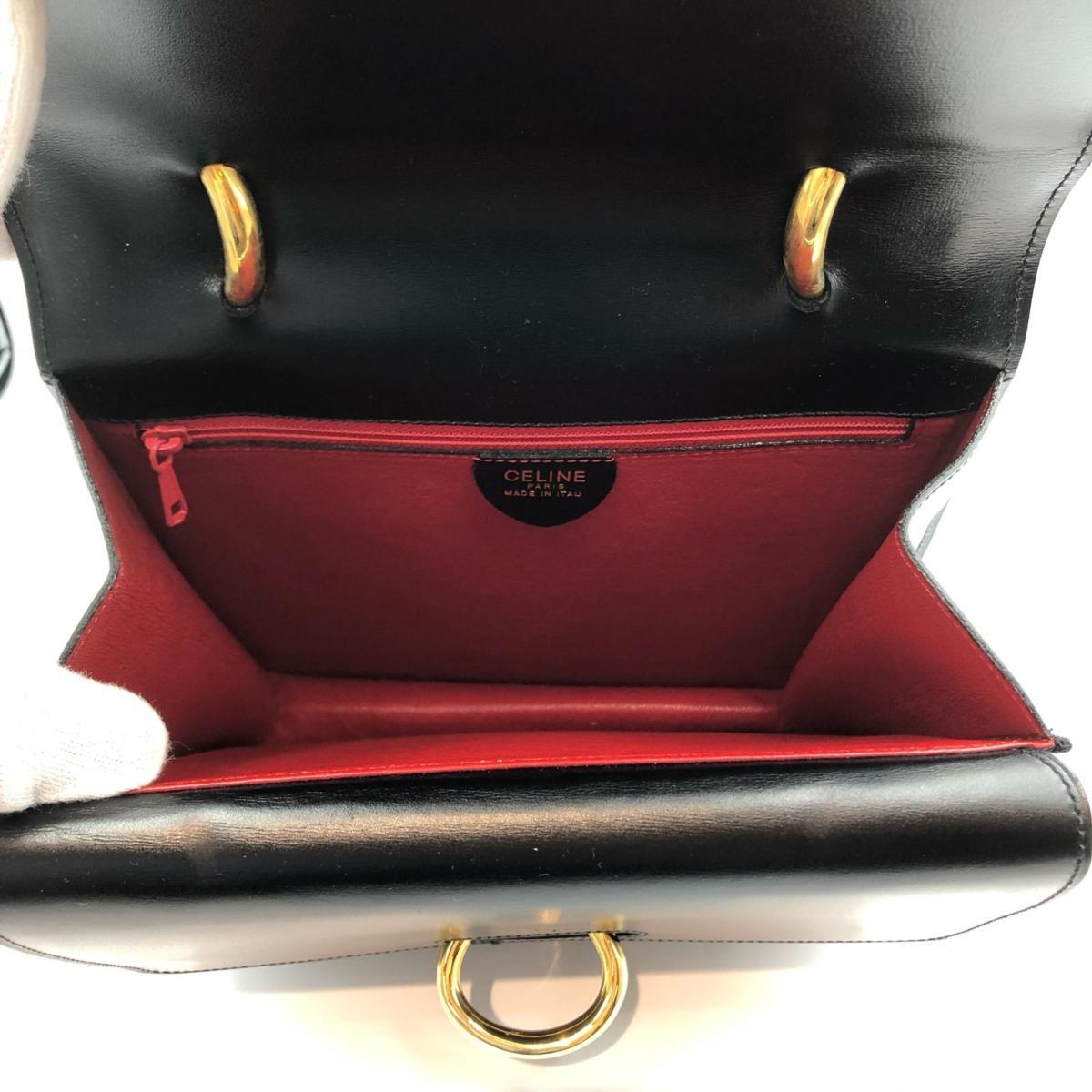 CELINE セリーヌ 送料無料 ダブルフラップ ハンドバッグ レザー