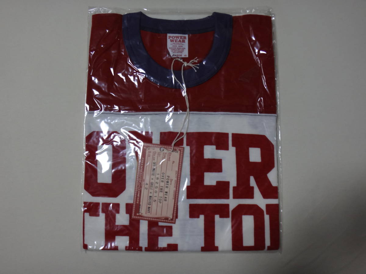 SALE，HOT FREEWHEELERS フリーホイーラーズ Tシャツ &ldquo;OVER THE TOP&rdquo; size42 OFF-WHITE&times;CHILI&times;WASTED NAVY/オフホワイト&times;チリ&times;ネイビー(半袖Tシャツ)｜売買されたオークション情報、yahooの商品情 男性用