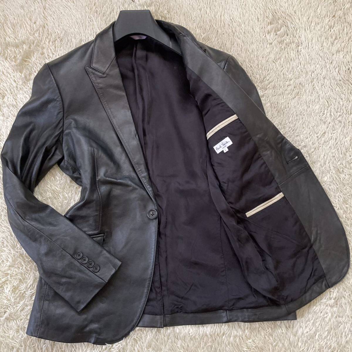 ポールスミス 黒レザージャケット Lサイズ 極上美品】Paul Smith ポールスミス レザー ジャケット Lサイズ