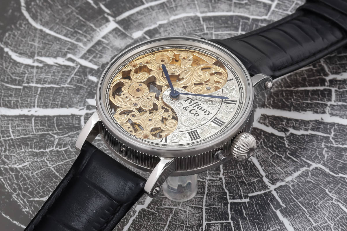 TIFFANY&Co. ティファニー PATEK PHILIPPE パテック フィリップ Wネーム 激レア 腕時計 美品 手巻き 機械式 一点モノ ビッグサイズ _1
