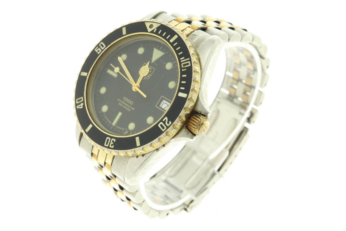 LVSP3-12-77 TAG HEUER タグホイヤー 腕時計 980-020-N プロフェッショナル デイト クォーツ 約81g メンズ コンビ 動作未確認 ジャンク