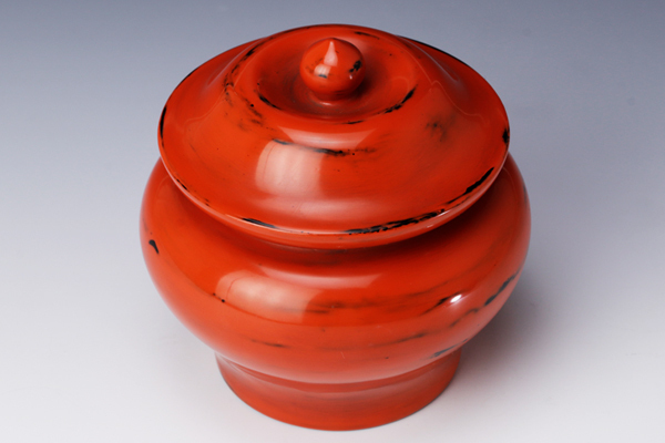 正倉院御物薬壷形根来塗薄茶器青紫園造 - 盆 