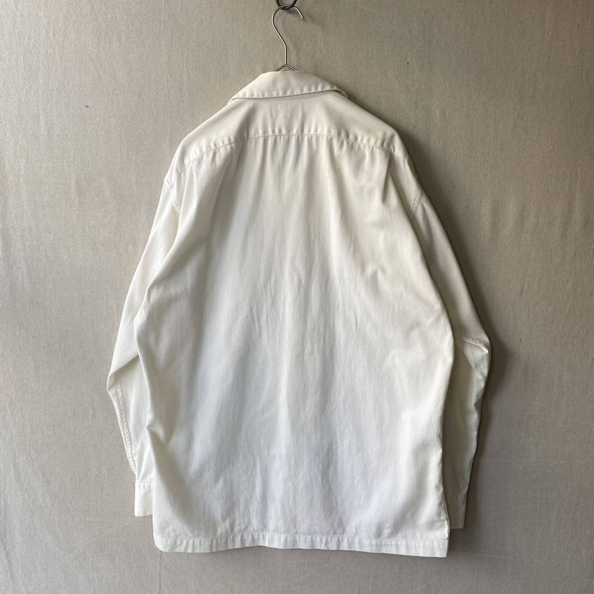 90s RRL オープンカラー シャツ / S コットン 生成り ボックス ワーク 