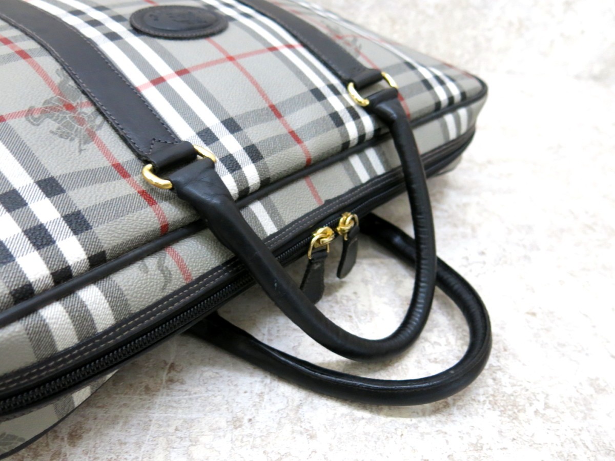 □BURBERRY バーバリー□メンズ□ノバチェック□PVC カーフ レザー 本
