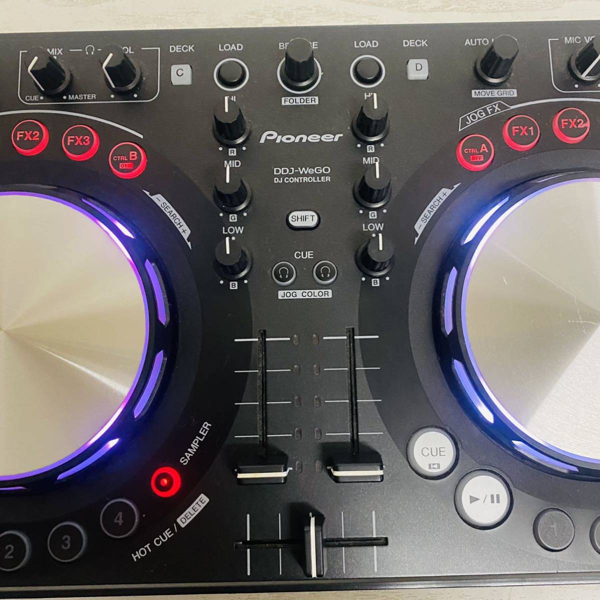 Pioneer DJコントローラー DDJ-WEGO-K ターンテーブル PCDJ 通電 現状 