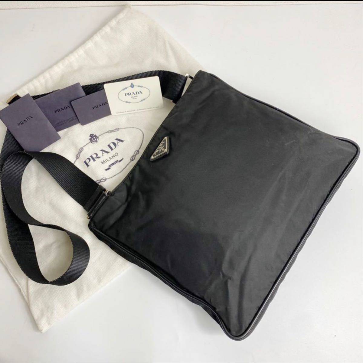 1円【極美品】白タグ 確実正規 付属品完品 PRADA プラダ ショルダー 