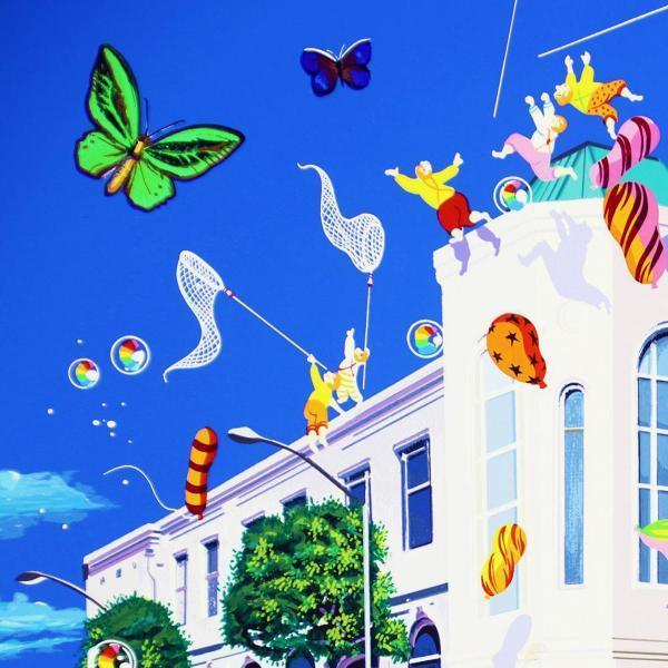 真作】【WISH】ヒロ・ヤマガタ「ビバリーヒルズ アフタヌーン」シルク