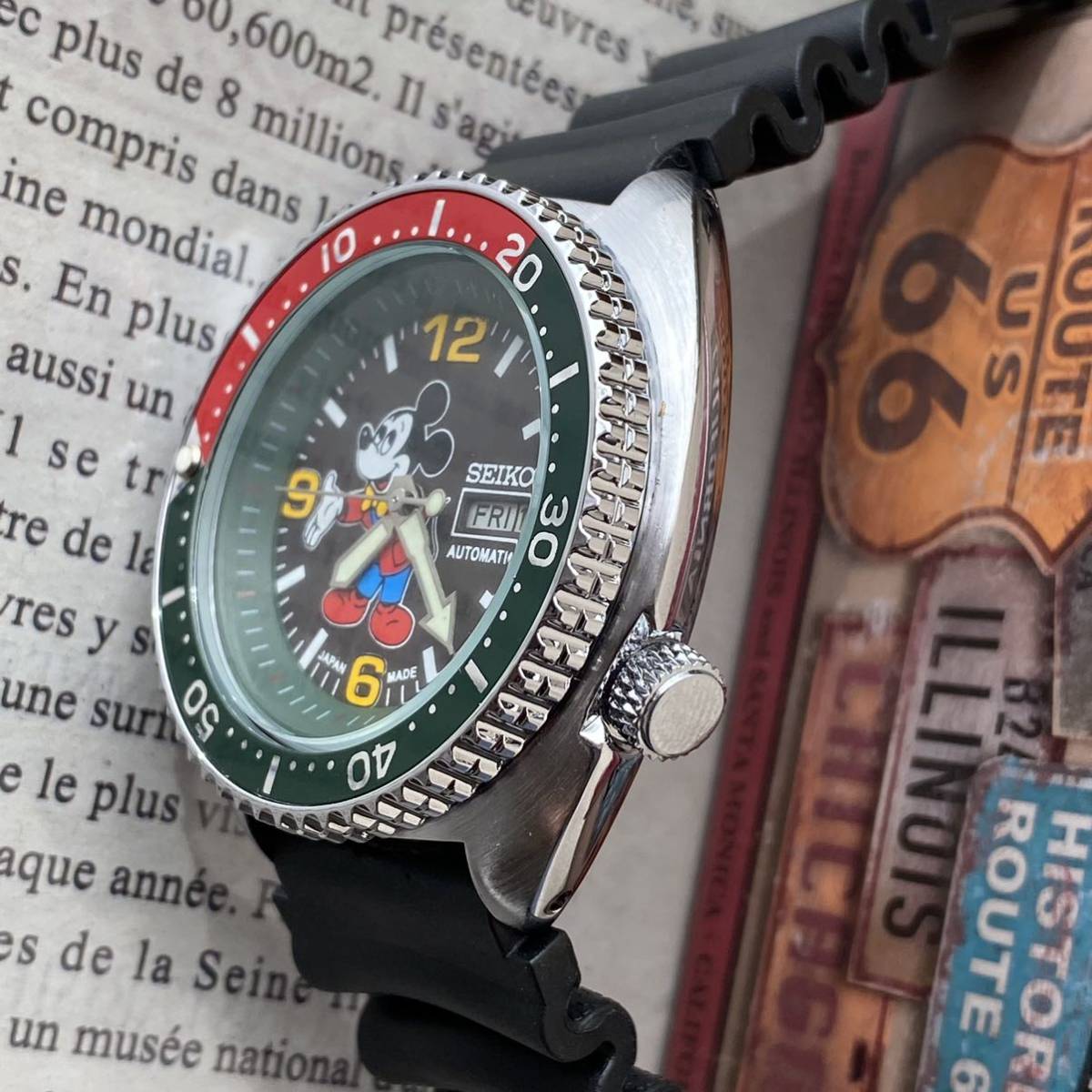 OH済み】SEIKO セイコー DIVER ダイバー ディズニー ミッキー メンズ 