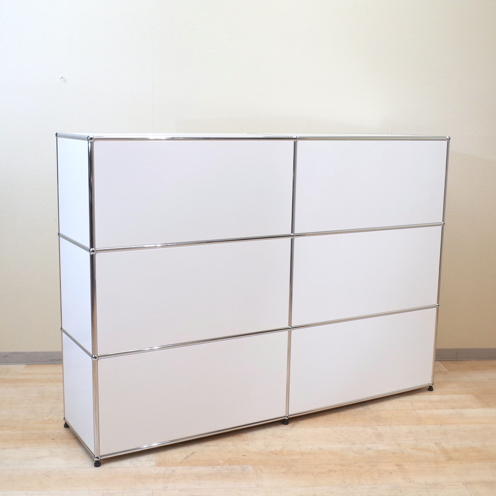 USM ハラー 2列3段キャビネット ホワイト 雑誌架 キャビネット ブック  